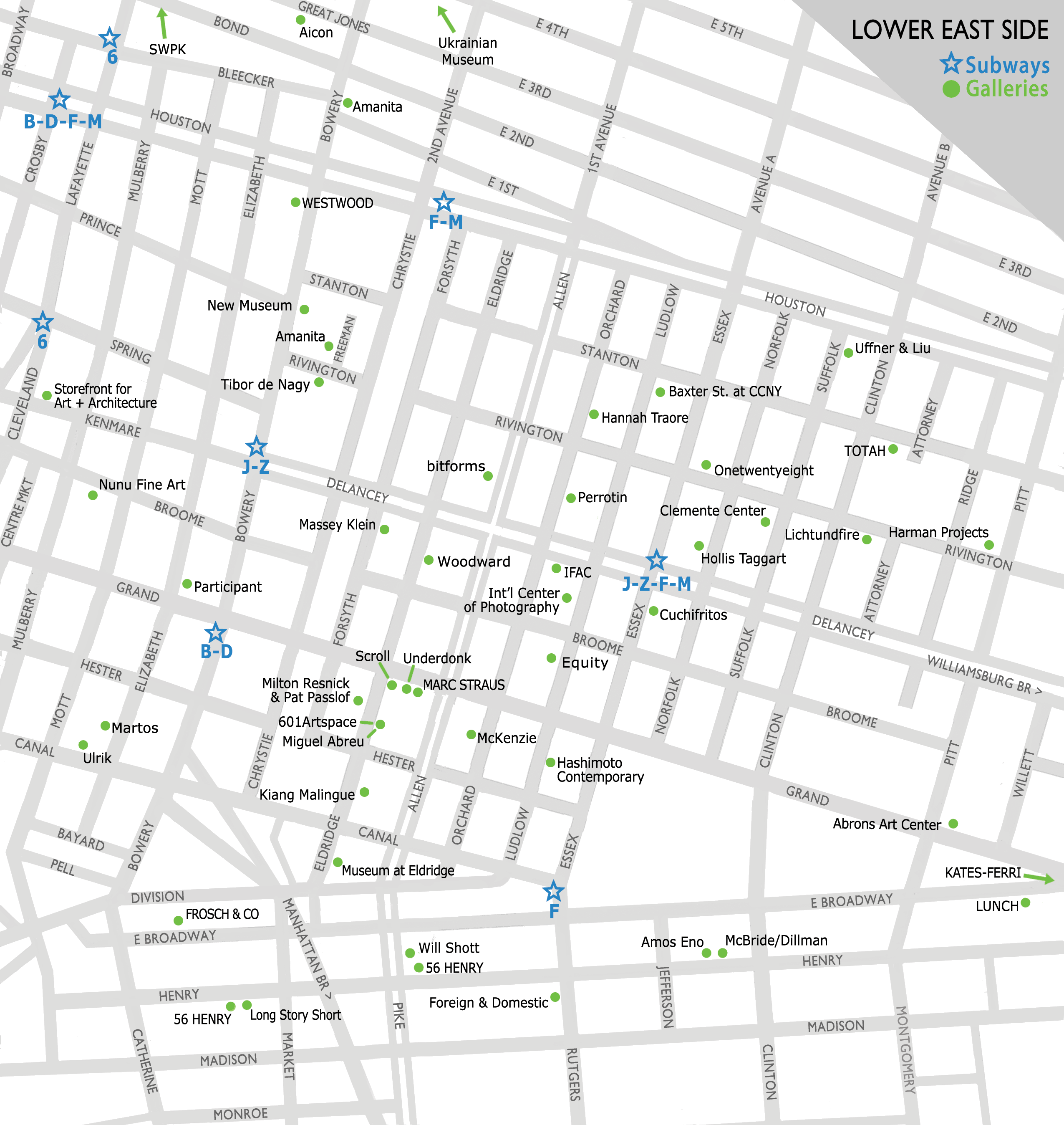 Lower East Side Gallery Map