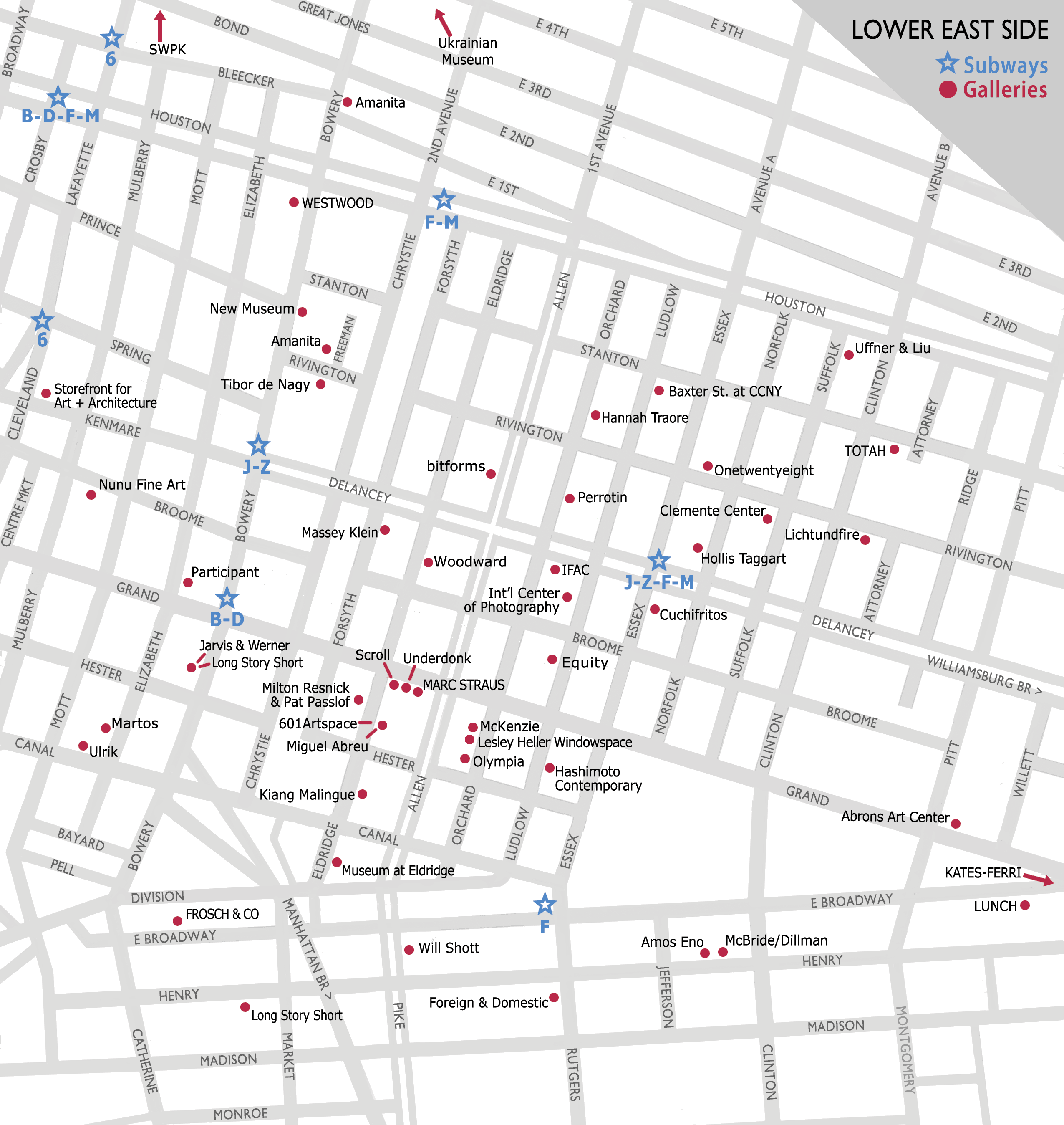 Lower East Side Gallery Map