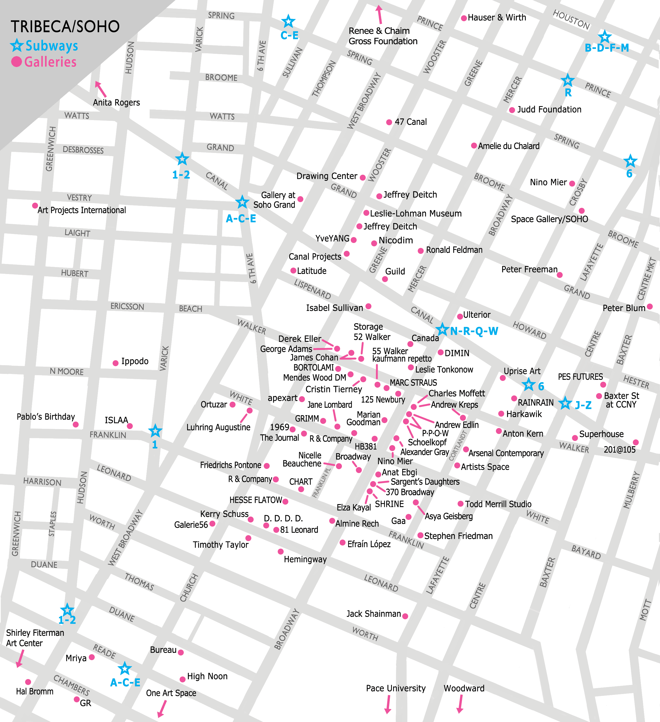 SOHO/Tribeca Gallery Map
