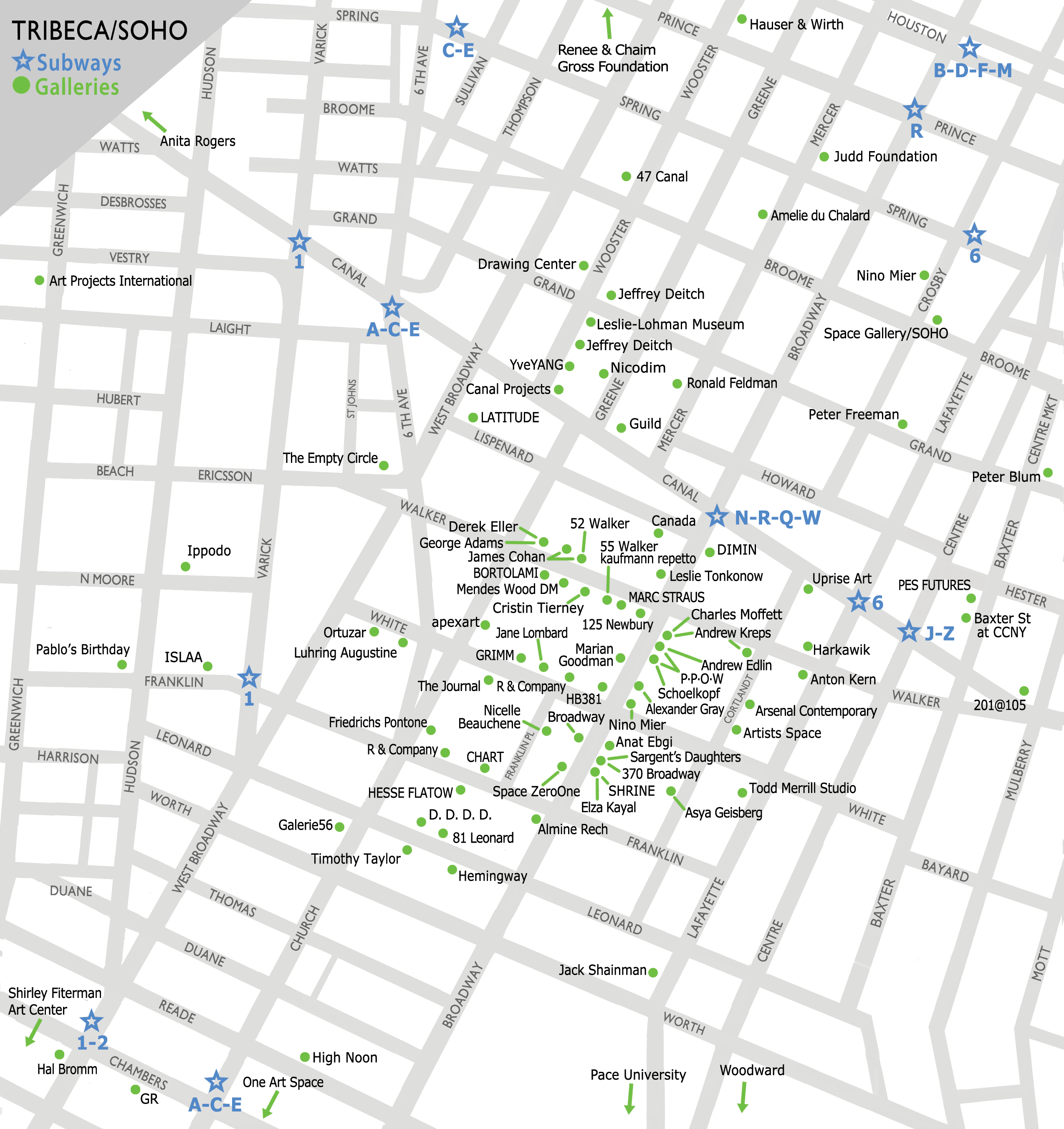 SOHO/Tribeca Gallery Map