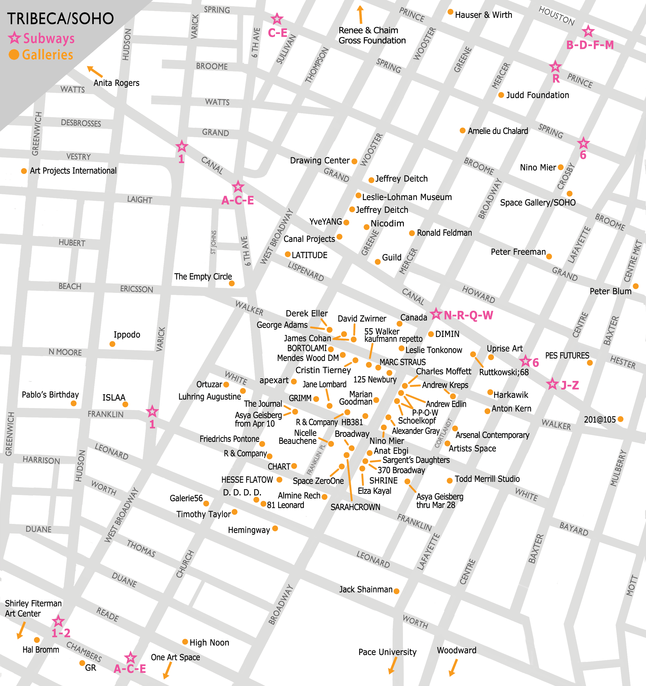SOHO/Tribeca Gallery Map