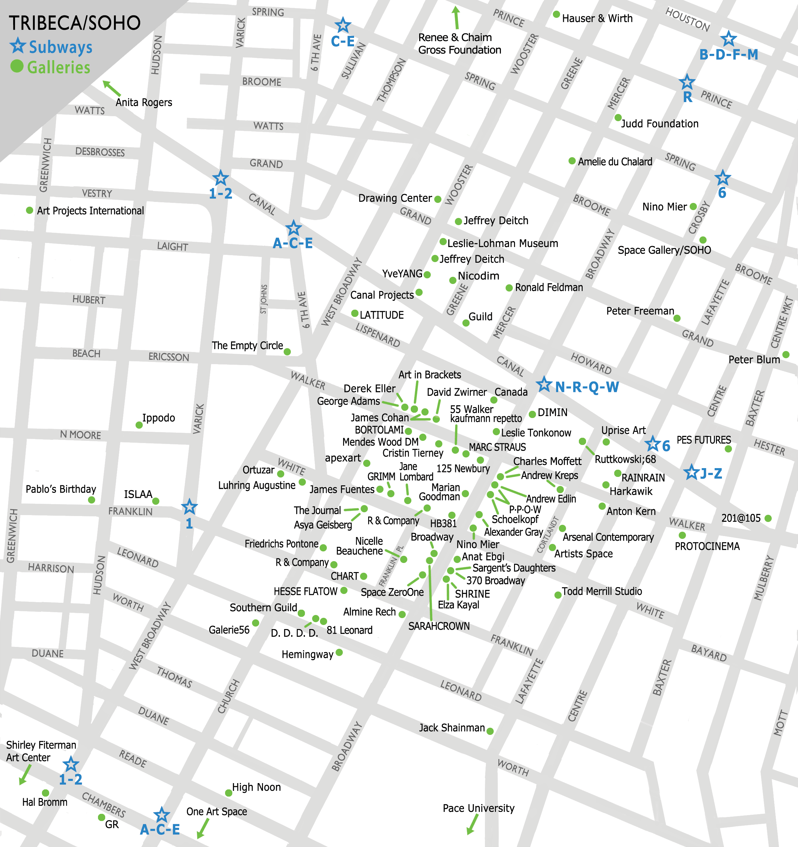 SOHO/Tribeca Gallery Map